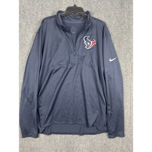 Houston Texans NFL Nike Dri-Fit 1/4 Pullover Long sleeve Blue Men's 2XL Football